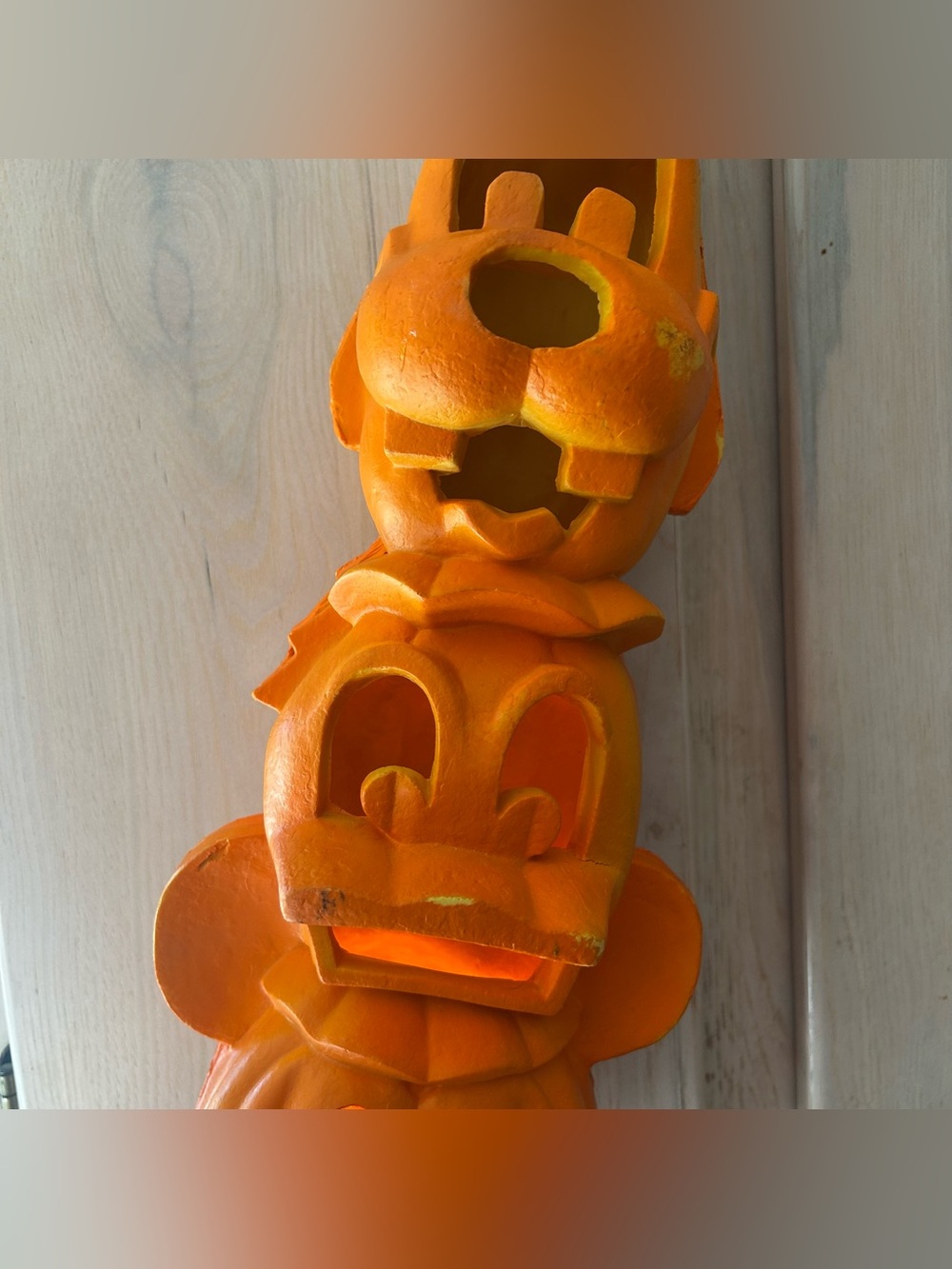 Trendmasters Disney Light Foam Pumpkin Stack 1998 Mickey Donald Goofy Halloween - Picture 12 of 16